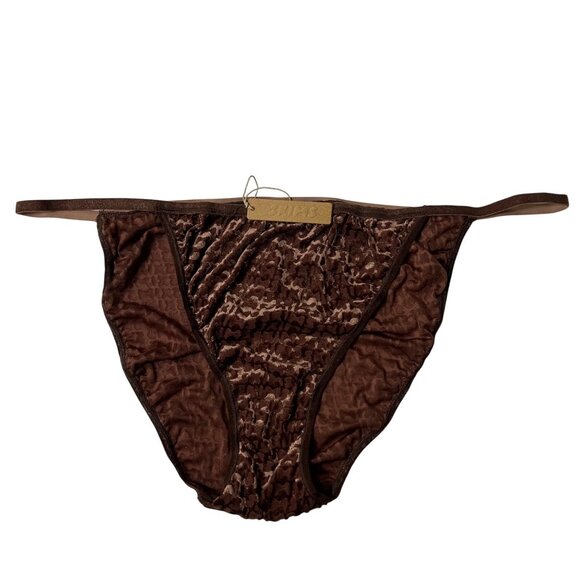 SKIMS Burnout Velvet String Bikini Brief Peach Chestnut 4X + Conditional Bonus - Picture 3 of 11